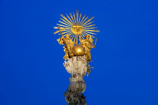 Statue on Hauptplatz in Linz. Linz, Upper Austria, Austria.