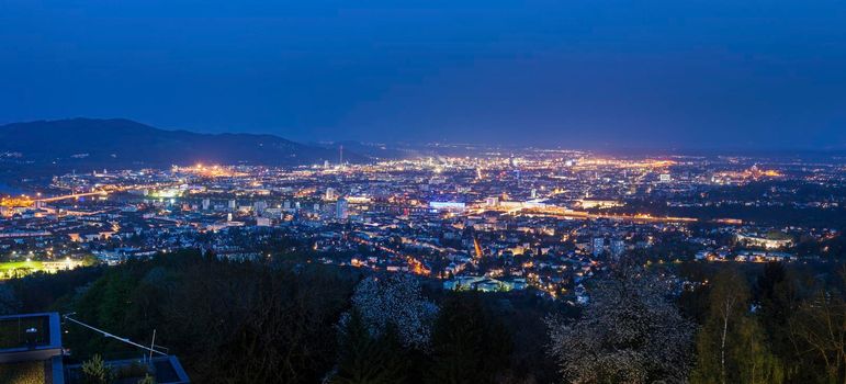 Panorama of Linz. Linz, Upper Austria, Austria.