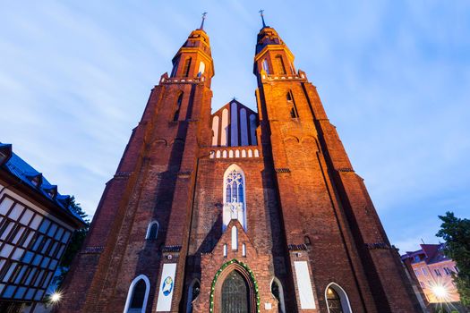 Holy Cross Cathedral in Opole. Opole, Opolskie, Poland.