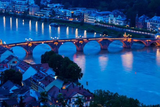 Karl Theodor Bridge in Heidelberg. Heidelberg, Baden-Wurttemberg, Germany.