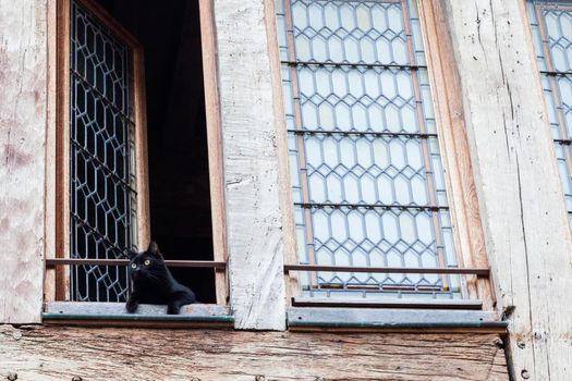 Old window in Dijon. Dijon, Burgundy, France