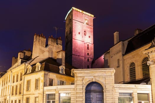 Dijon City Hall at night. Dijon, Burgundy, France