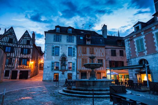 Old architecture of Auxerre. Auxerre, Burgundy, France