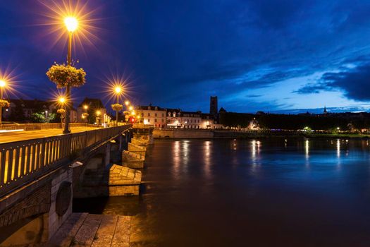 Bridge in Auxerre on Yonne River. Auxerre, Burgundy, France