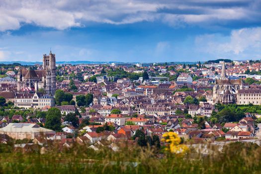 Panorama of Auxerre. Auxerre, Burgundy, France