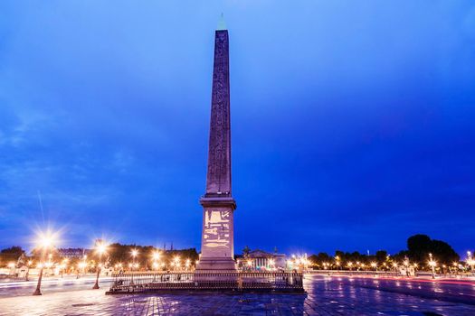 Obelisk of Luxor on Place de la Concorde in Paris. Paris, France