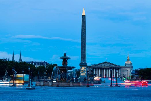 Obelisk of Luxor on Place de la Concorde in Paris. Paris, France