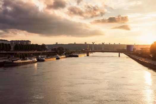 River Seine in Rouen. Rouen, Normandy, France