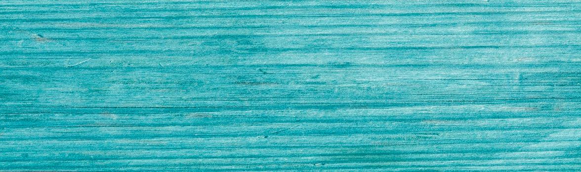 Turquoise wooden banner. Background wooden texture of turquoise color.