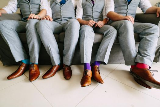 Shoes groom and his friends at the wedding.