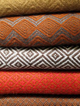 Peruvian hand made woolen fabric background