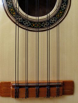 Classic guitar closeup Made in Peru