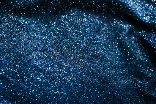 Luxe glowing texture, night club branding and New Years party concept - Blue holiday sparkling glitter abstract background, luxury shiny fabric material for glamour design and festive invitation