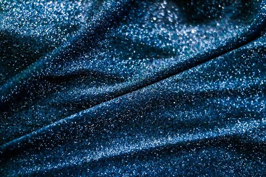 Luxe glowing texture, night club branding and New Years party concept - Blue holiday sparkling glitter abstract background, luxury shiny fabric material for glamour design and festive invitation