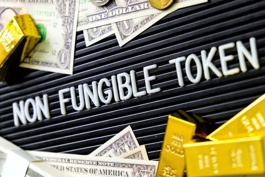 Concept image of NFT nonfungible tokens background