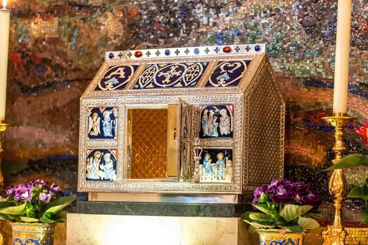 urn to lay the hosts for the Eucharistic rite in the church