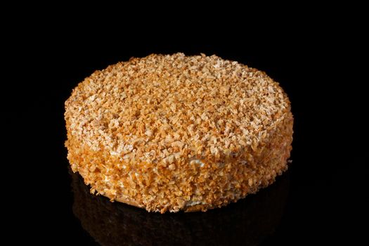Peanut cake on a dark background