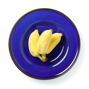 isolate bunch of ripe cultivated banana on white background