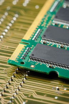 closeup details of computer memory (RAM), RAM or Random-access memory is the computer parts.