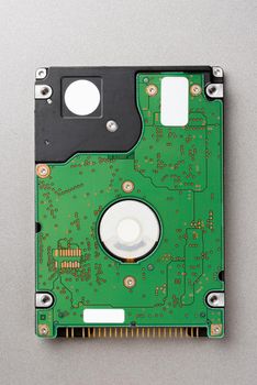 closeup circuit board of hard disk, The computer parts