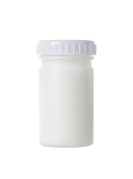 white plastic bottle on white background, glue bottle