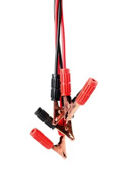 jumper cable for car battery isolated on white background