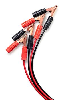 jumper cable for car battery isolated on white background