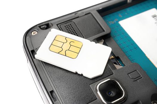 SIM card on the smart phone