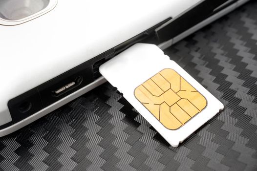 SIM card on the smart phone