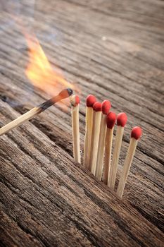 closeup heap of burned wooden matches