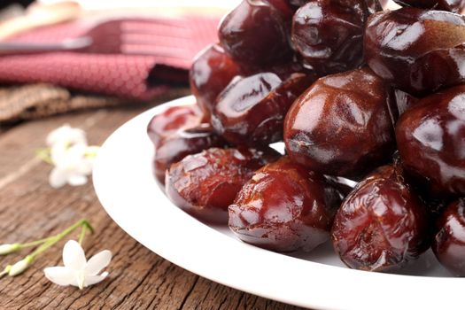 closeup sweet dried dates fruit