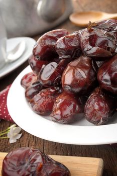 closeup sweet dried dates fruit