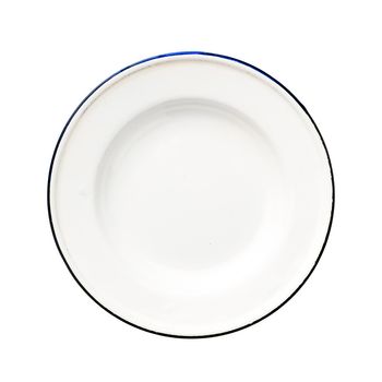 closeup white vintage plate on white background