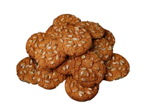 Oatmeal cookies on a white background