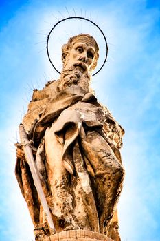 Sculpture of the main facade of the Cathedral of Murcia.