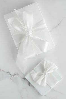 Romantic celebration, lifestyle and holiday present concept - Luxury wedding gifts on marble