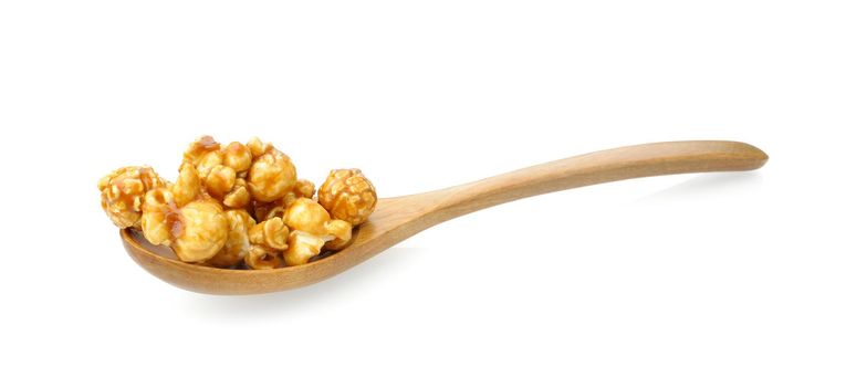 caramel popcorn isolated on white background