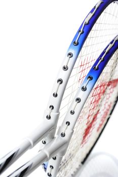 abstract badminton racket on white background