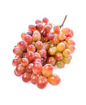 isolated fresh red grapes bunch on white background