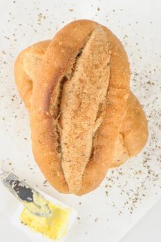 isolate homemade mini french baguette