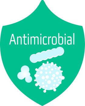 Antimicrobial shield sign Antimicrobial shield vector illustration on a white background isolated