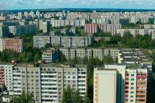 Area of panel houses.High-rise buildings.Russian cities