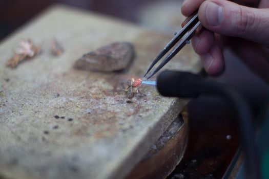 Industrial manufacture of the gold ring.Making a Gold Product