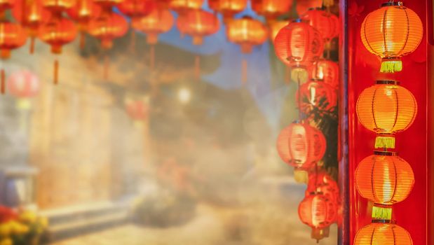 Chinese new year lanterns in chinatown.