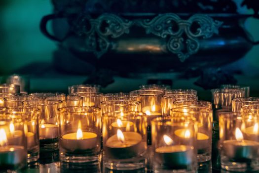 Candles light for Diwali festival