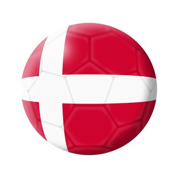 A Denmark soccer ball football 3d illustration isolated on white with clipping path