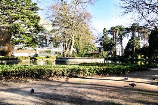 Oporto, Portugal- January 6, 2020: Beautiful and Idyllic Crystal Palace Gardens in Oporto, Porugal