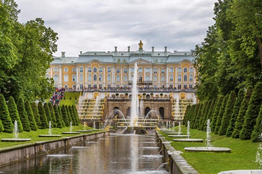 The Grand cascade is the most grandiose fountain construction of the Peterhof ensemble and one of the most outstanding creations in the world, Russia