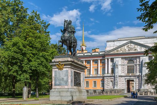 Monument to Peter I is a bronze equestrian monument of Peter the Great in front of the St. Michael's Castle in Saint Petersburg, Russia