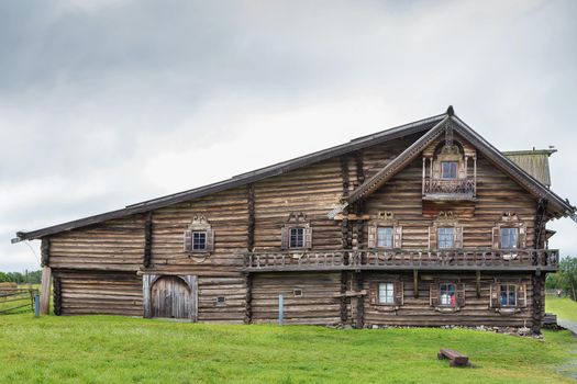 Historical site dating from the 17th century on Kizhi island, Russia. Wooden house of the 19th century